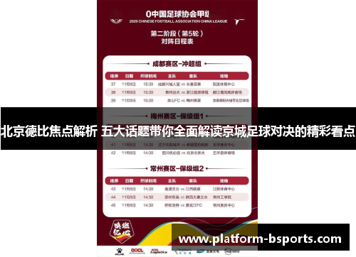 北京德比焦点解析 五大话题带你全面解读京城足球对决的精彩看点
