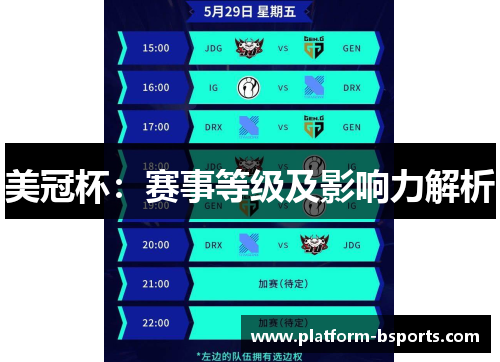 美冠杯：赛事等级及影响力解析